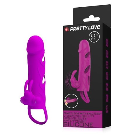 PRETTY LOVE - PENIS SLEEVE WITH BALL STRAP vibration PURPLE Pretty Love