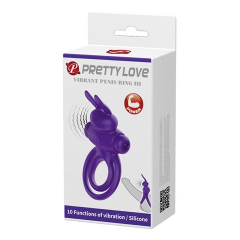 PRETTY LOVE - VIBRANT PENIS RING III 10 Functions Purple Pretty Love