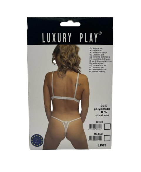 Bielizna-Luxury Play - Lingerie Set Medium White Luxury Play