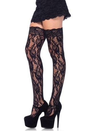 Rose Lace Stockings Black Leg Avenue