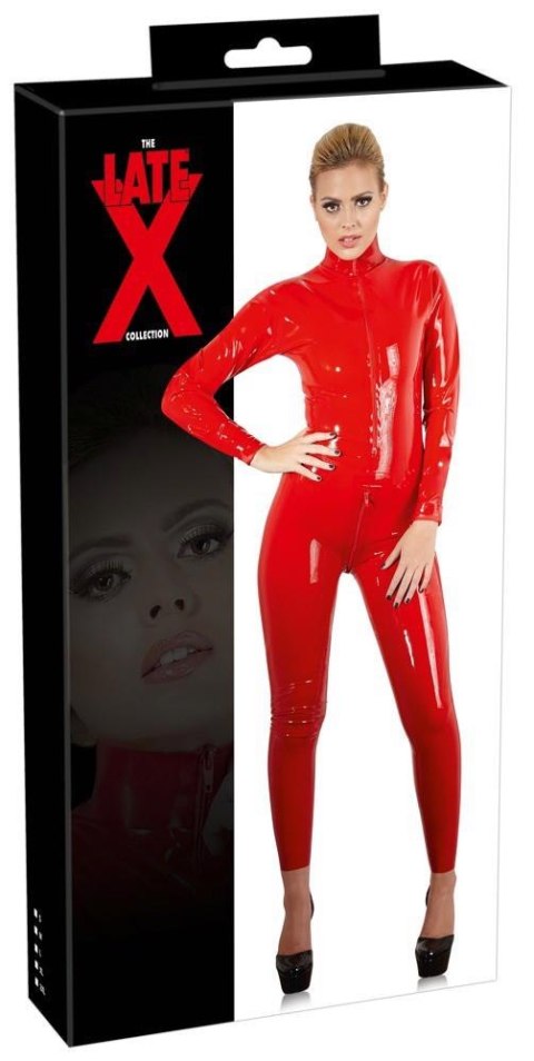 Latex Catsuit red L Late X