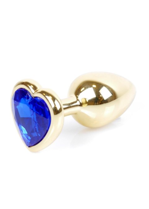 Plug-Jewellery Gold Heart PLUG- Dark Blue B - Series HeavyFun