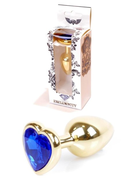 Plug-Jewellery Gold Heart PLUG- Dark Blue B - Series HeavyFun