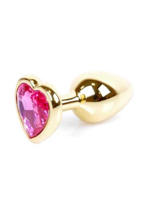 Plug-Jewellery Gold Heart PLUG- Pink B - Series HeavyFun