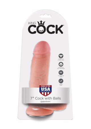 Cock 7 Inch With Balls Light skin tone Pipedream