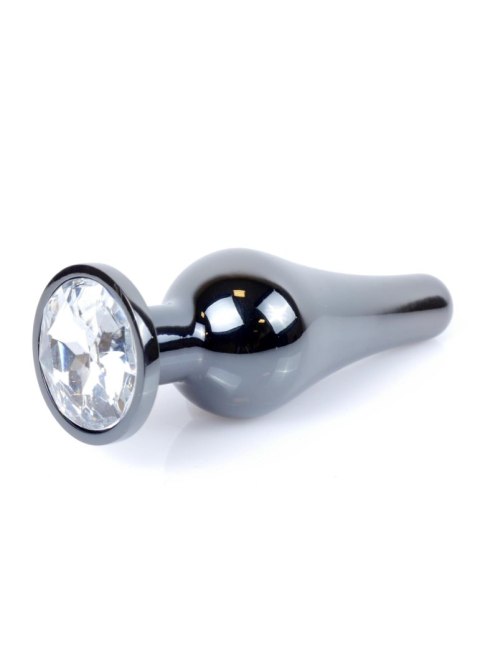 Plug-Jewellery Dark Silver BUTT PLUG- Clear B - Series HeavyFun