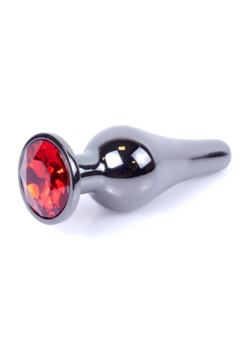 Plug-Jewellery Dark Silver BUTT PLUG- Red B - Series HeavyFun