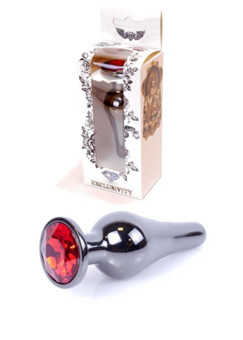 Plug-Jewellery Dark Silver BUTT PLUG- Red B - Series HeavyFun