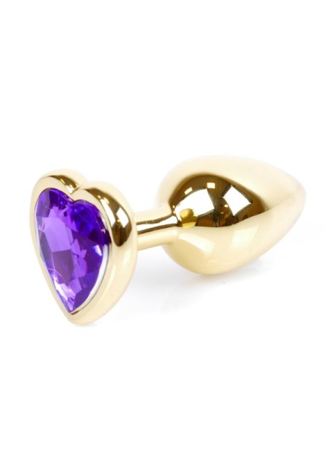 Plug-Jewellery Gold Heart PLUG- Purple B - Series HeavyFun