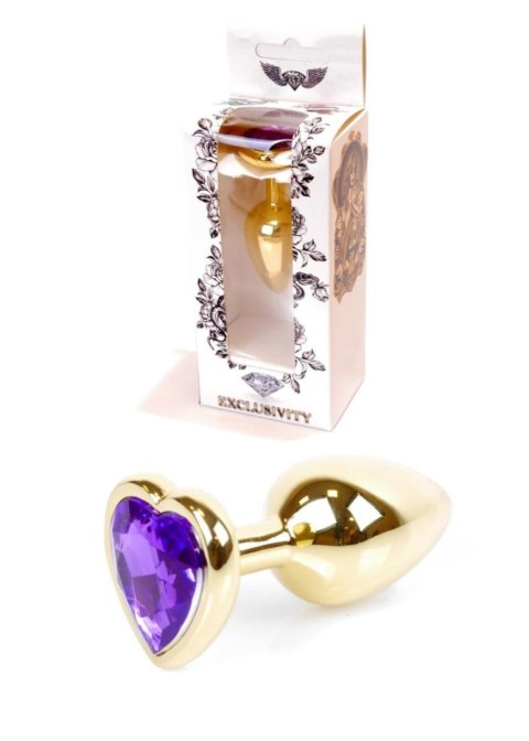 Plug-Jewellery Gold Heart PLUG- Purple B - Series HeavyFun