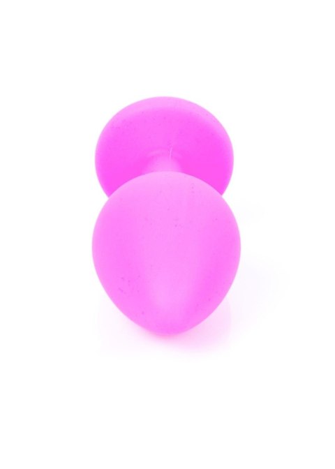 Plug-Jewellery Pink Silicon PLUG Medium- Light Blue Diamond B - Series HeavyFun