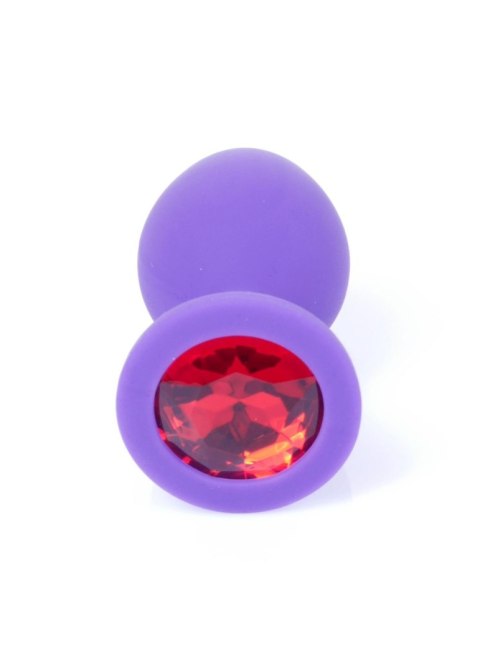 Plug-Jewellery Purple Silicon PLUG Medium- Red Diamond B - Series HeavyFun