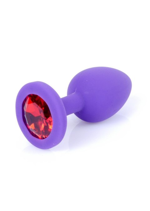 Plug-Jewellery Purple Silicon PLUG Small- Red Diamond B - Series HeavyFun