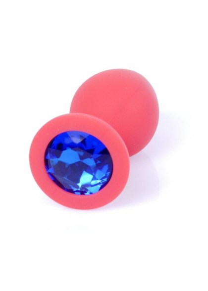 Plug-Jewellery Red Silicon PLUG Medium- Blue Diamond B - Series HeavyFun