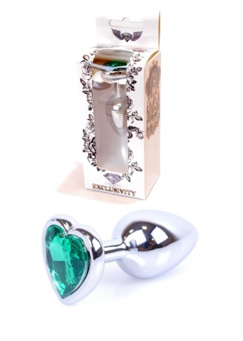 Plug-Jewellery Silver Heart PLUG- Green B - Series HeavyFun