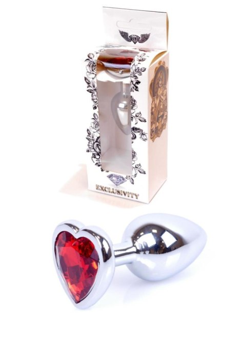 Plug-Jewellery Silver Heart PLUG- Red B - Series HeavyFun