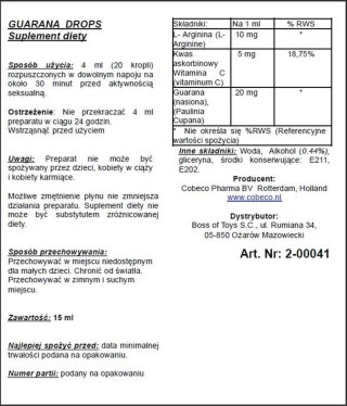 Supl.diety-Guarana Drops 30ml Cobeco