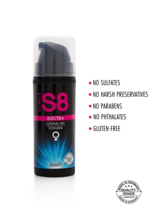 S8 Electra Clitoral Gel 30ml Cooling Stimul8 S8