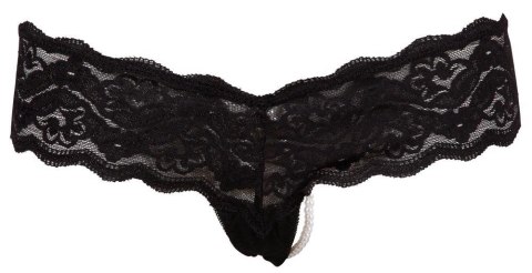 String pearls black XL Cottelli LINGERIE