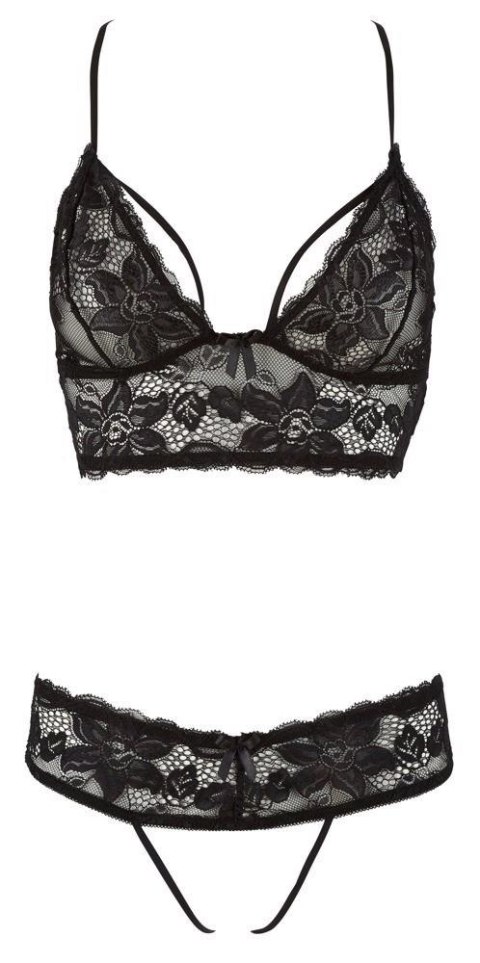 Top and String black L Cottelli LINGERIE