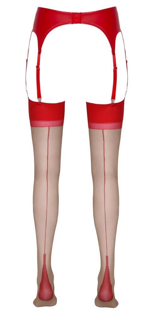 Stockings skin/red 2 Cottelli LEGWEAR