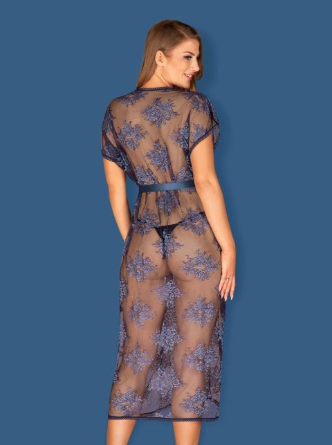 Bielizna-Flowlace peniuar niebieski L/XL Obsessive