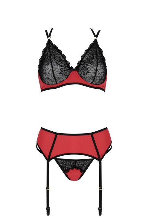 Bielizna-MAGNOLIA SET red L/XL Casmir