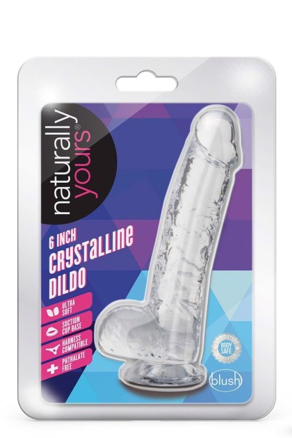 NATURALLY YOURS 6" CRYSTALLINE DILDO DIAMOND Blush