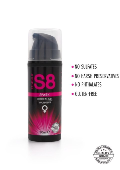 S8 Spark Clitoral Gel 30ml Warming Stimul8 S8