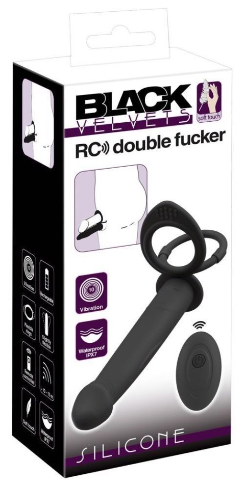 Vibrating RC Double Fucker Black Velvets