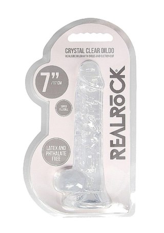 7"" / 18 cm Realistic Dildo With Balls - Transparent RealRock