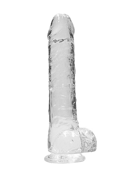 9"" / 23 cm Realistic Dildo With Balls - Transparent RealRock