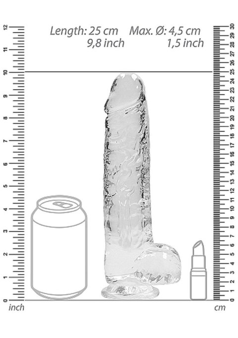 9"" / 23 cm Realistic Dildo With Balls - Transparent RealRock