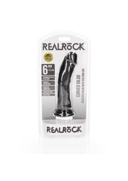 Curved Realistic Dildo with Suction Cup - 6""""/ 15,5 cm RealRock