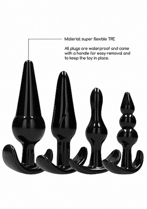 NO. 80 - 4-Piece Butt Plug Set - Black Sono