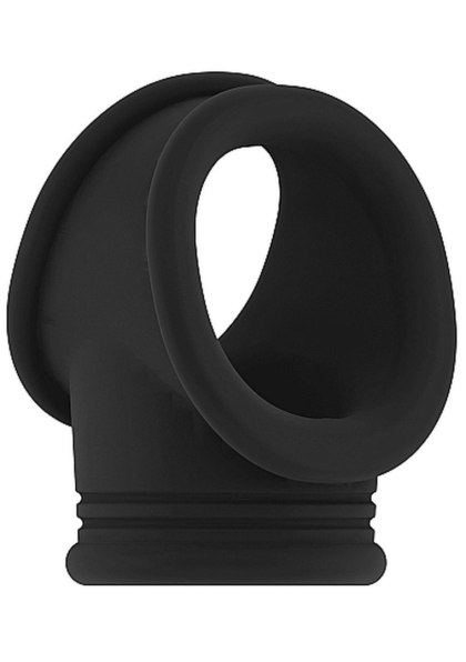 No.48 - Cockring with Ball Strap - Black Sono