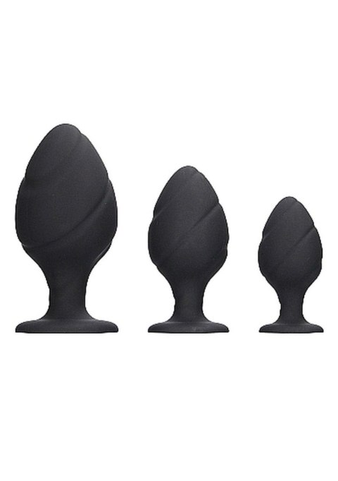 Swirled Butt Plug Set - Black Ouch!