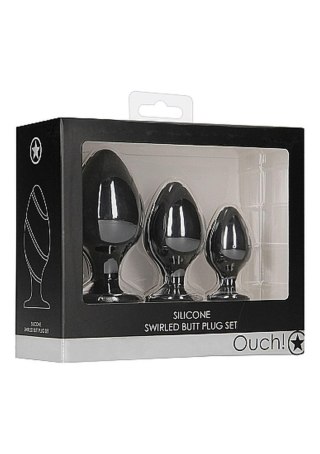 Swirled Butt Plug Set - Black Ouch!