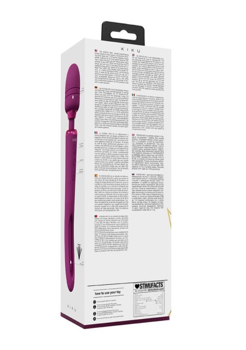 VIVE - Kiku - Rechargeable Double Ended Wand with Innovative G-Spot Flapping Stimulator - Pink Vive