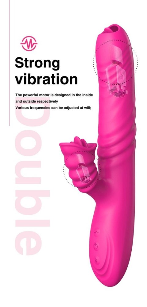 Wibrator-Angelia USB 3 functions of thrusting / 20 vibrations Pink B - Series Lyla