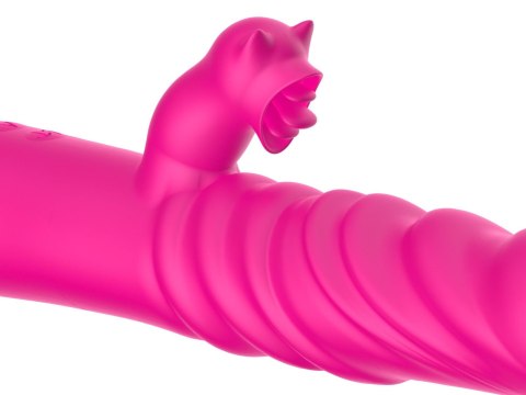 Tongue licking Triple Stimulation Thrusting Vibrator B - Series Cute