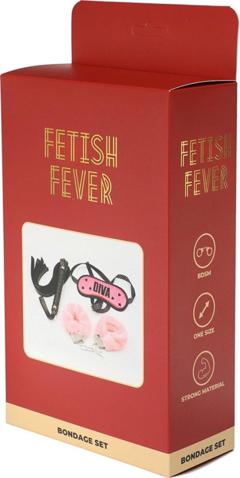 Fetish Fever - Bondage Set - 3 pieces - Pink/Black Fetish Fever