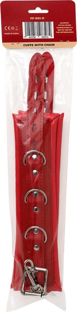 Fetish Fever - Cuffs with chain - Red Fetish Fever