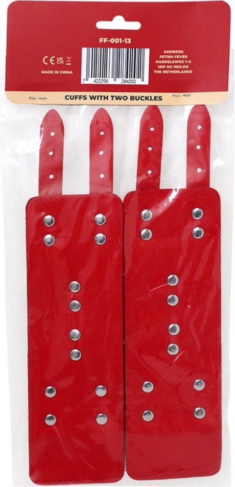 Fetish Fever - Cuffs with two buckles - Red Fetish Fever