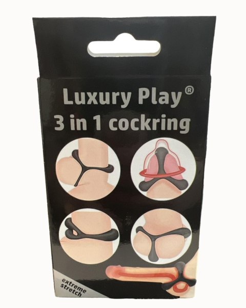 Ring- 3in1 Cockring Black Luxury Play