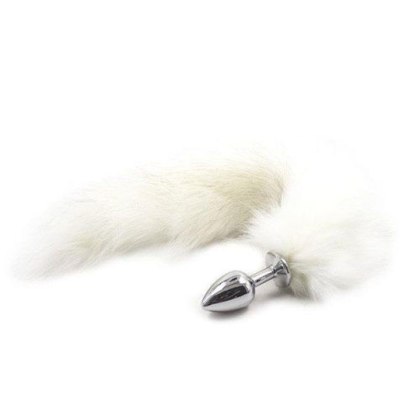 Plug anale con coda Long Fox Tail bianca Toyz4lovers