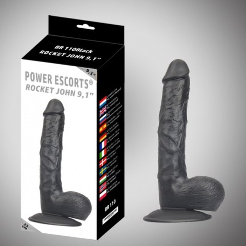 Rocket john 9,1 inch black realistic dildo 9,1 inch / 23 cm Power Escorts