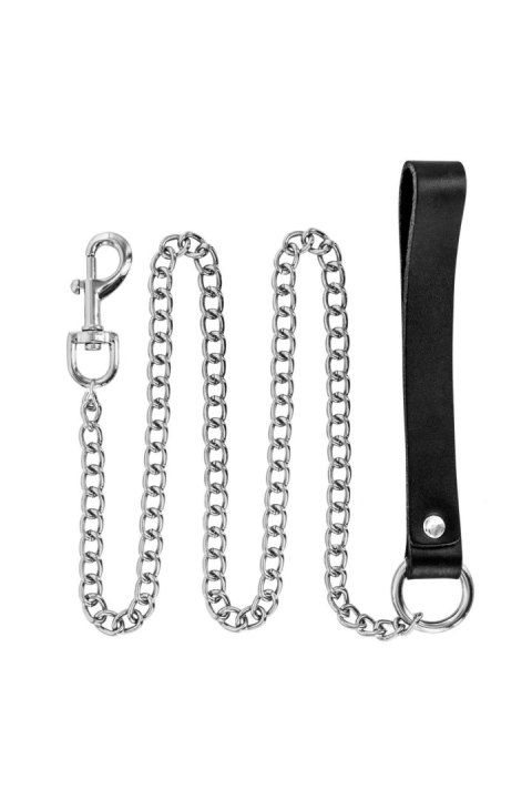 METAL LEASH WITH COW LEATHER WRIST Fetish Premium