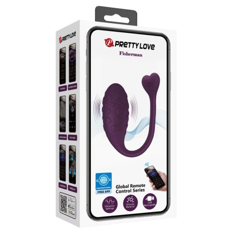 PRETTY LOVE - Fisherman Purple, 12 vibration functions Mobile APP remote control Pretty Love