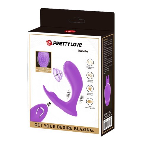 PRETTY LOVE - Idabelle Purple, 12 vibration functions 12 pulse wave settings Wireless remote control Pretty Love